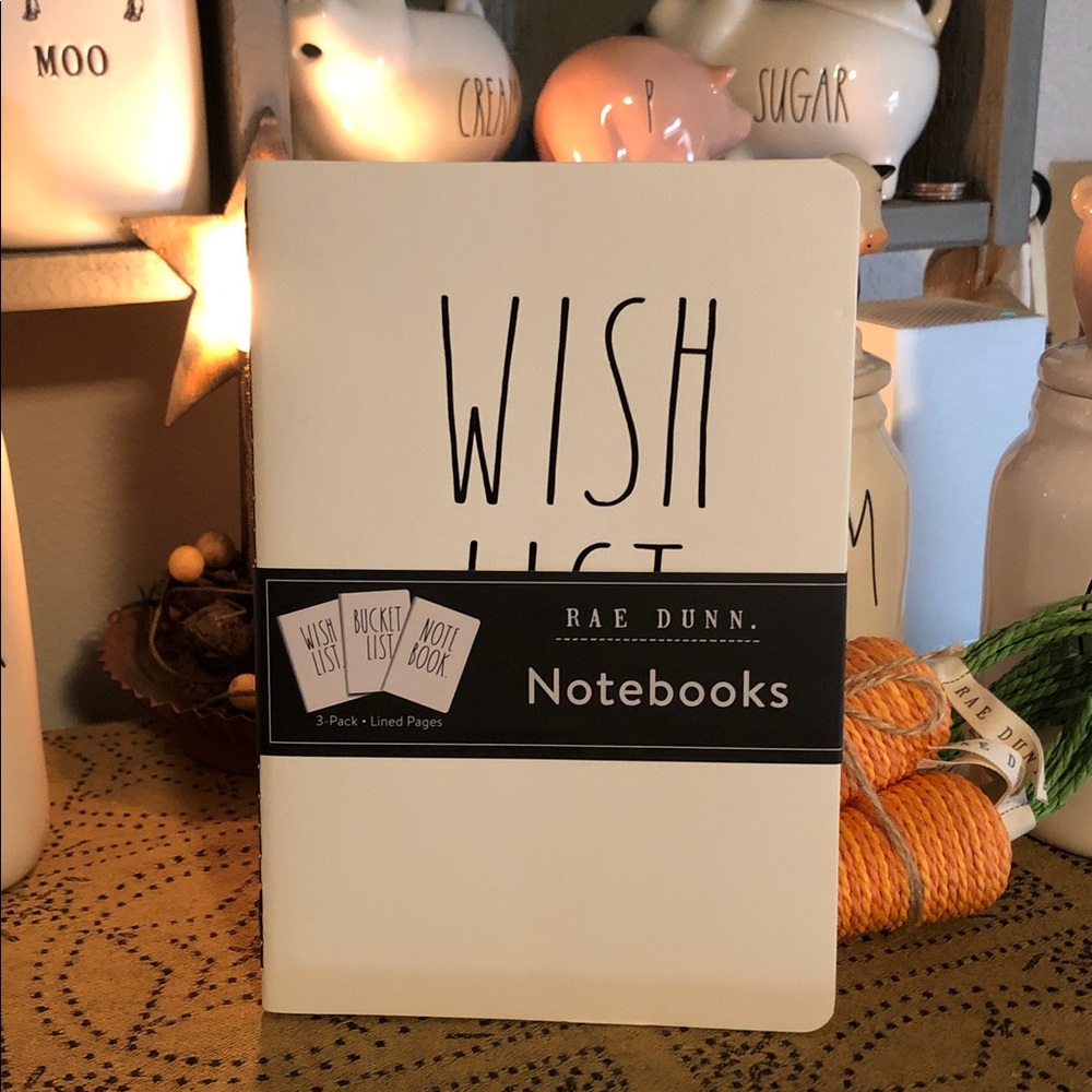 Rae Dunn WISH LIST/BUCKET LIST/NOTE BOOK 3-Pack Notebooks